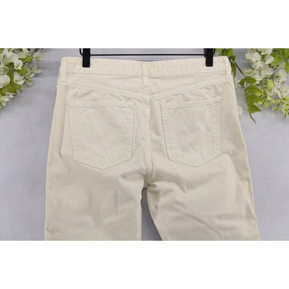 We The Free Woman's Denim Cream Boyfriend Jeans Button Fly Raw Hem Size 29 - Picture 5 of 6